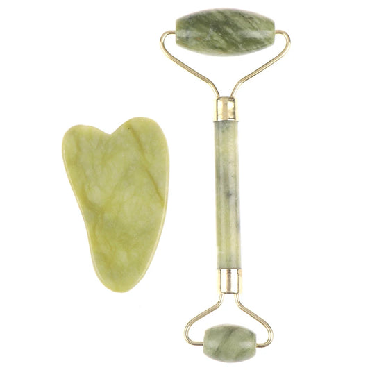 Natural Jade Roller + Gua Sha Board natural face lifter and skin toner